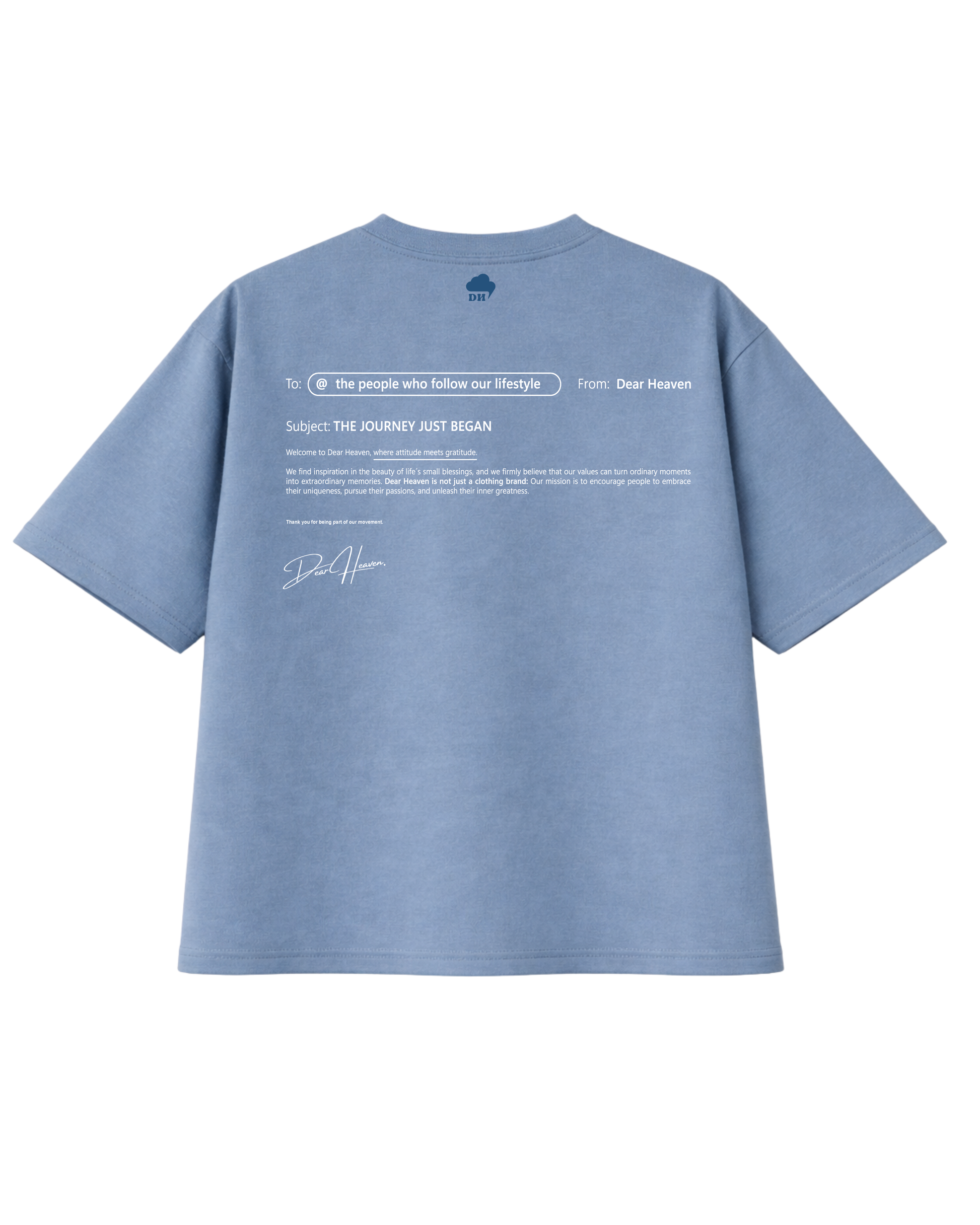 CAMISETA THE JOURNEY JUST BEGAN AZUL