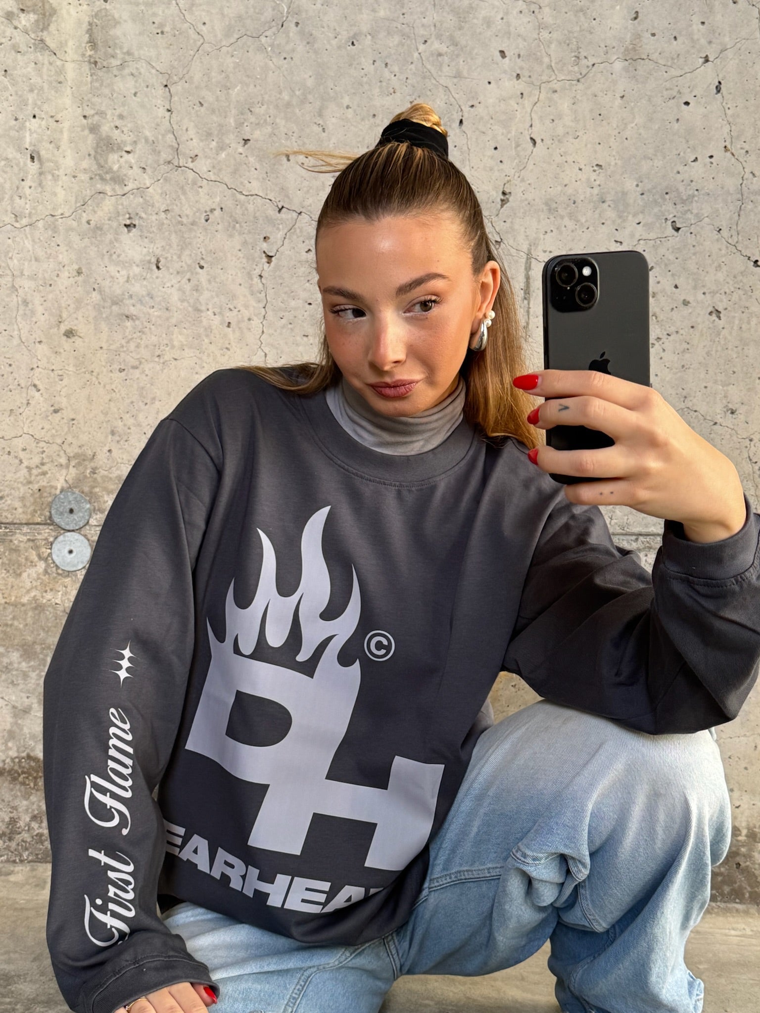 FIRST FLAME GREY LONG SLEEVE