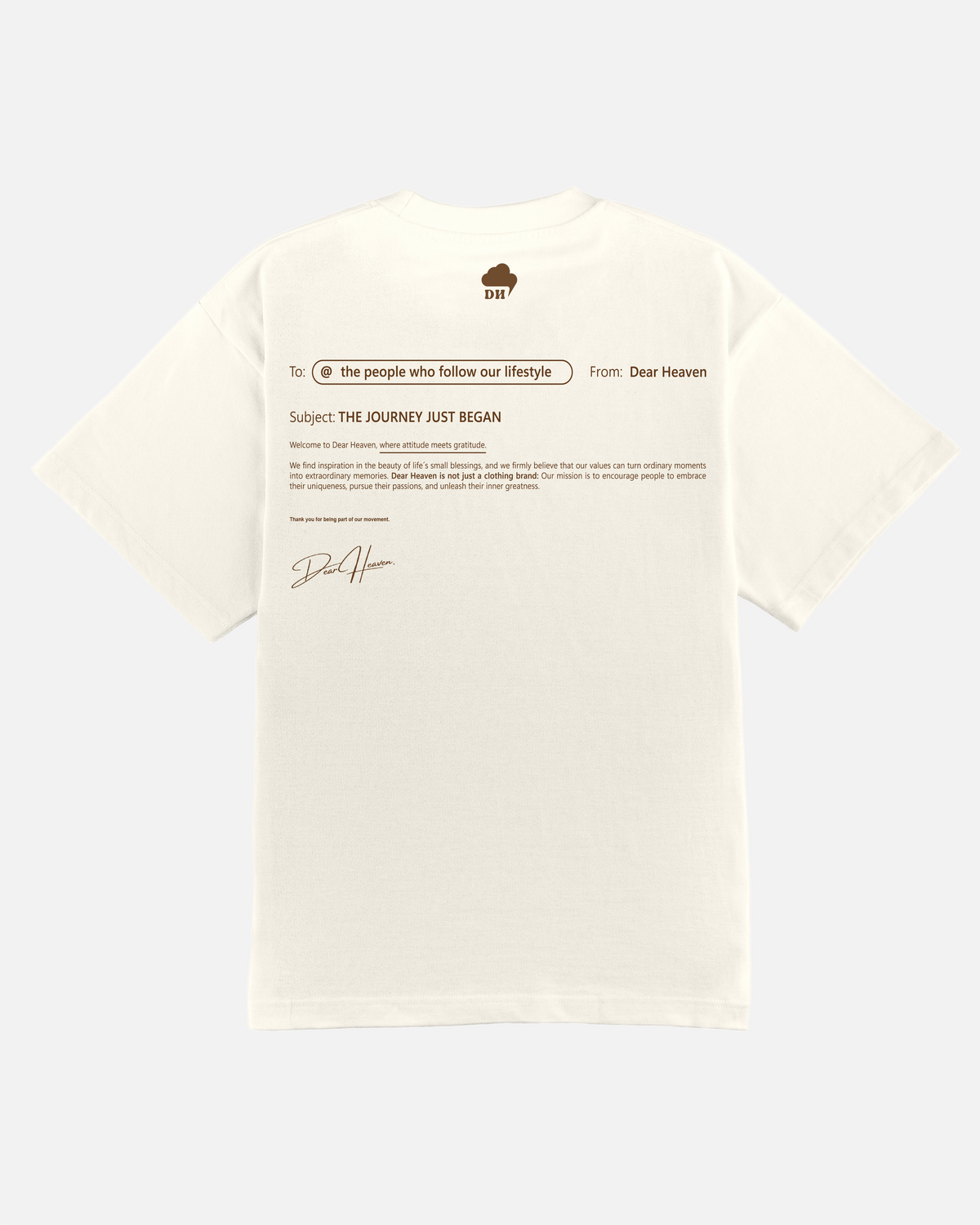 CAMISETA THE JOURNEY JUST BEGAN VAINILLA